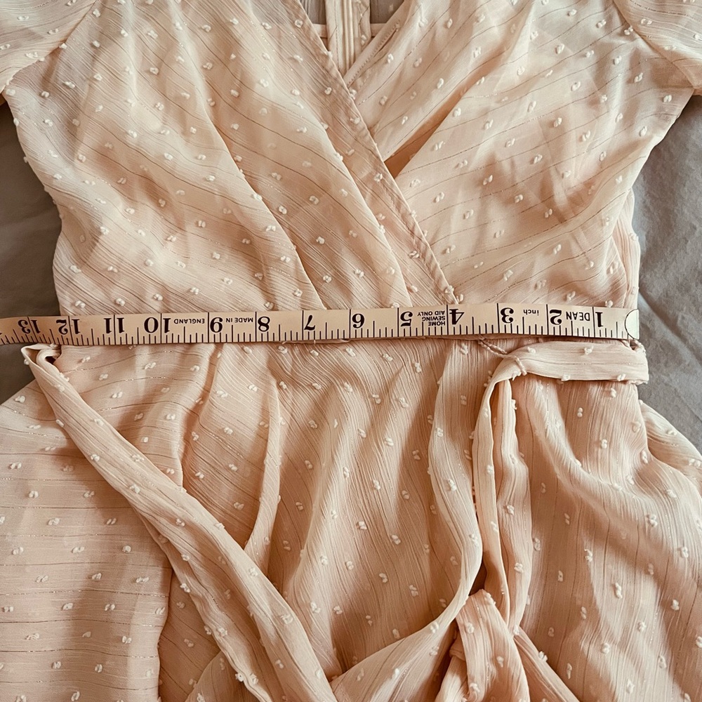 Calvin Klein Blush Pink Tiered Wrap Midi Dress - Picture 8 of 9